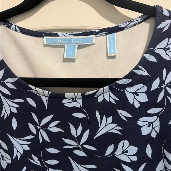 Draper James Floral Ponte A Line Dress Reese Witherspoon Blue size small - Picture 4 of 5
